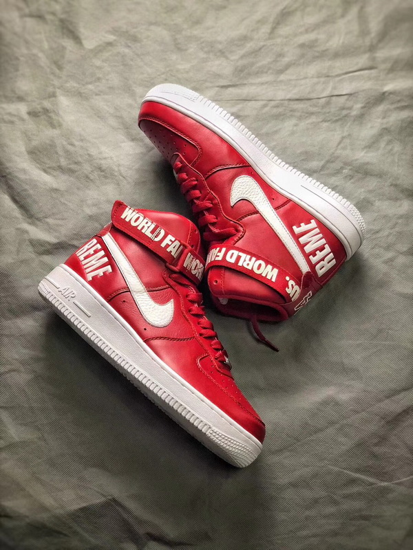 Authentic Superme X Nike Air Force 1 SP High Red